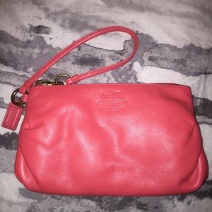 Coach Pink Leather Wristlet